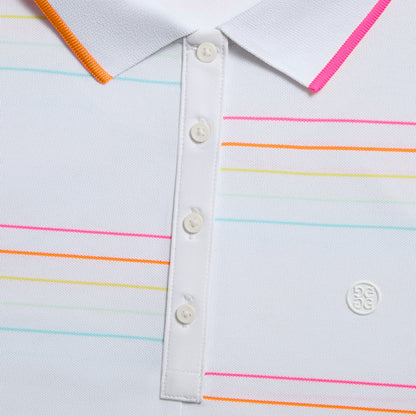 G/FORE OFFSET STRIPE TECH PIQUÉ SLEEVELESS POLO