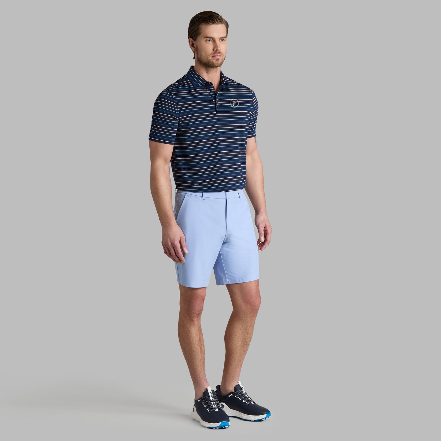 G/FORE 2026 U.S. OPEN MULTI STRIPE TECH JERSEY POLO