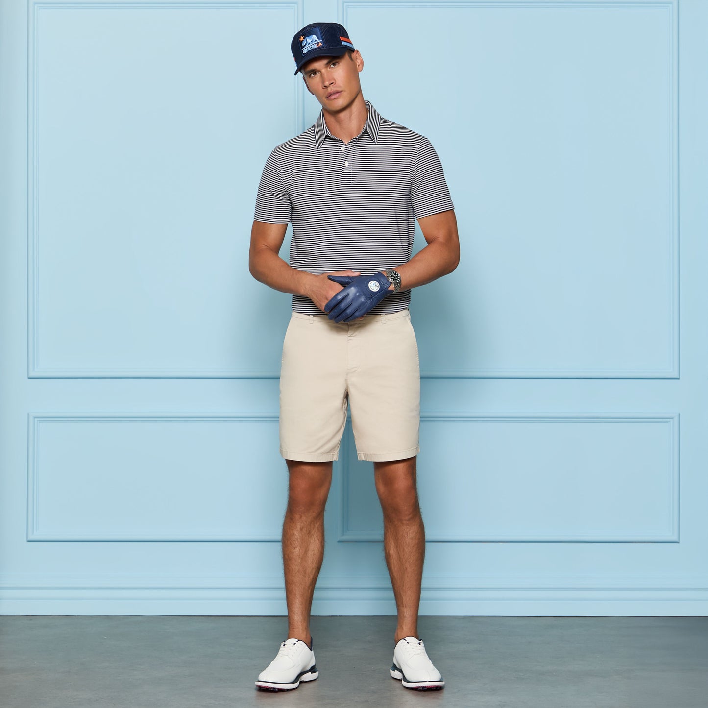 G/FORE ALL PLAY STRIPE STRETCH KNIT POLO
