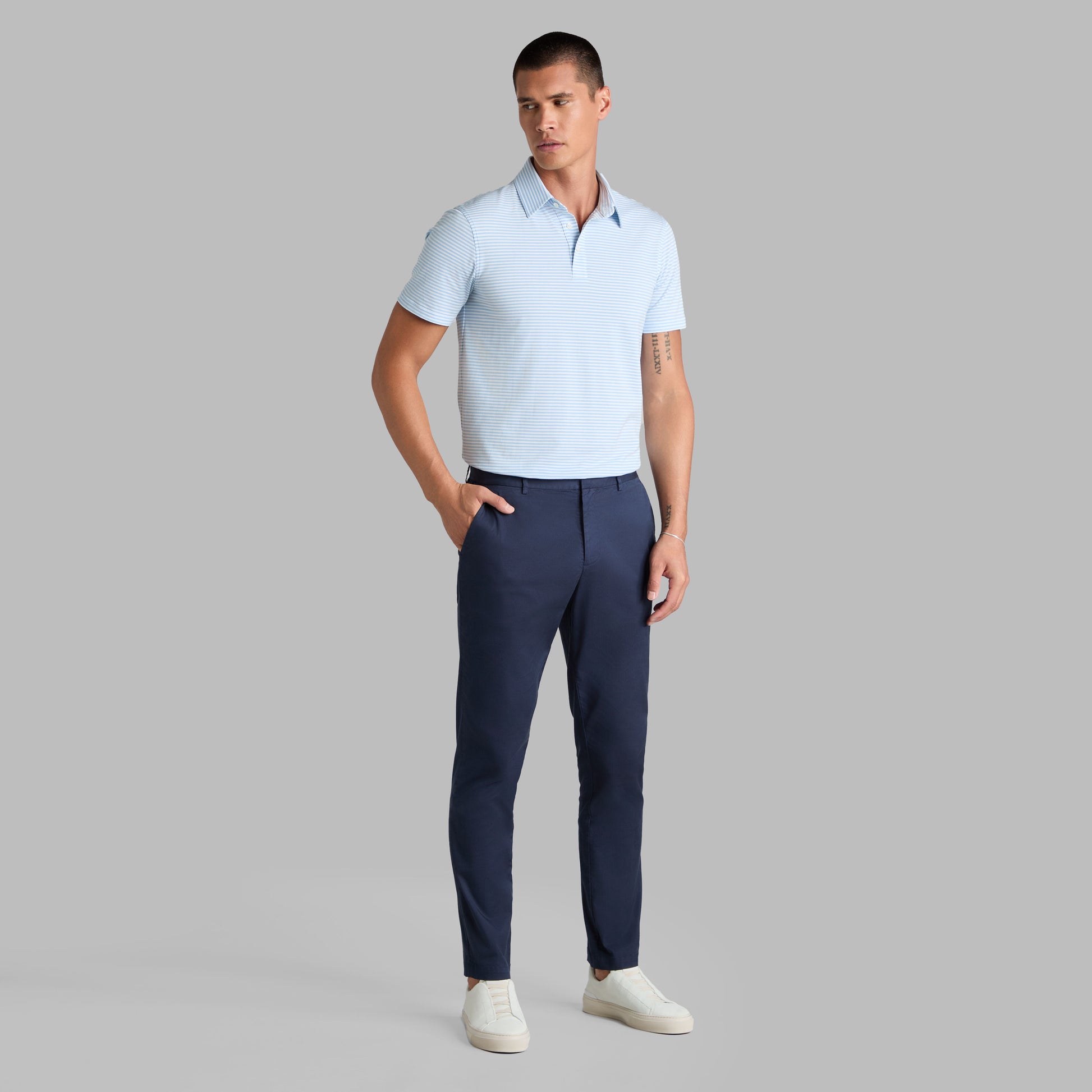 G/FORE ALL PLAY STRIPE STRETCH KNIT POLO