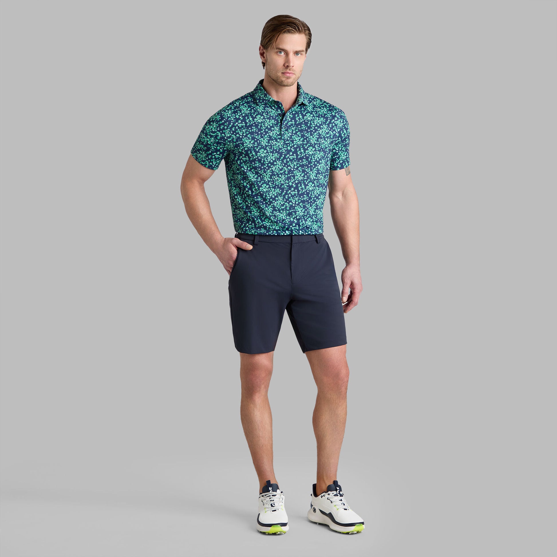 G/FORE SCATTERED DITZY TECH JERSEY POLO