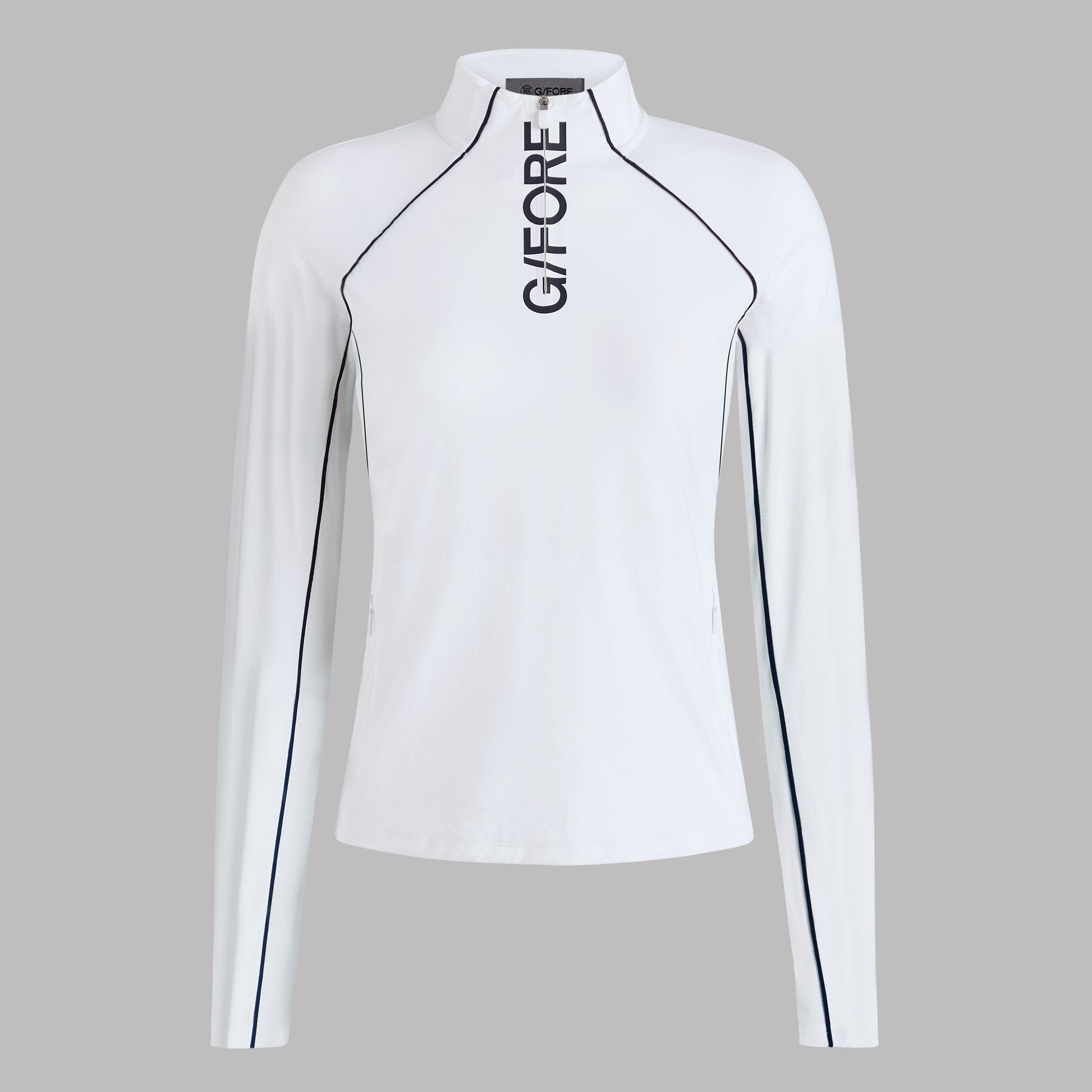 G/FORE CONTRAST MESH SILKY TECH NYLON 1/4 ZIP PULLOVER