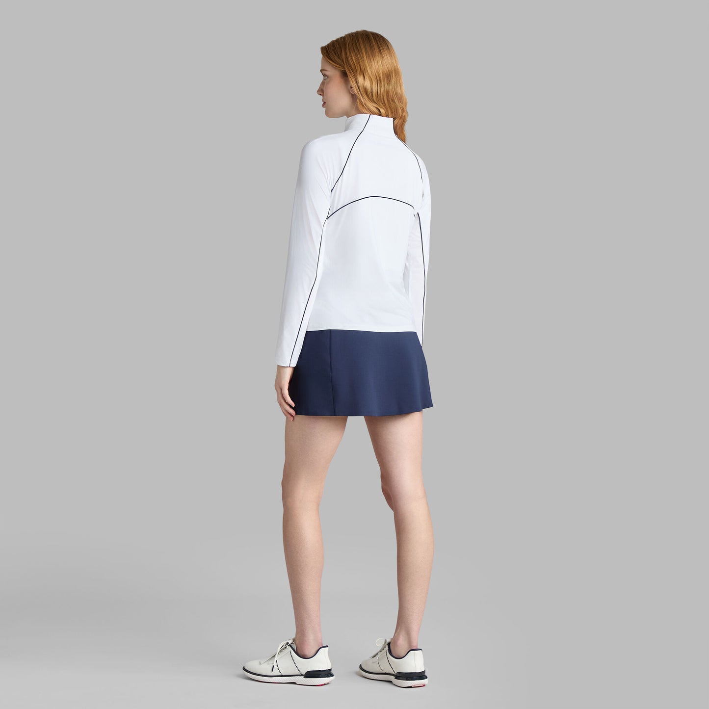 G/FORE CONTRAST MESH SILKY TECH NYLON 1/4 ZIP PULLOVER