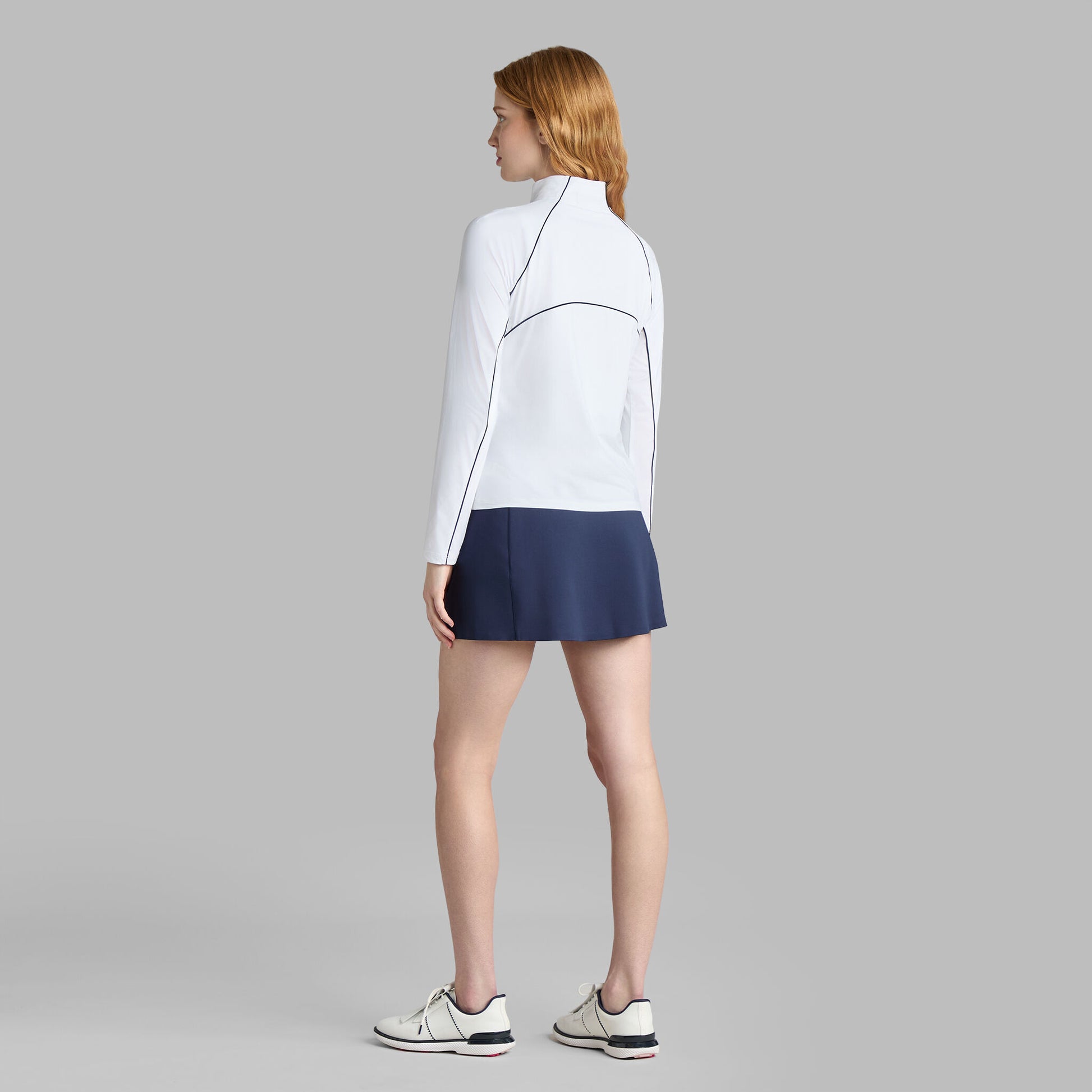 G/FORE CONTRAST MESH SILKY TECH NYLON 1/4 ZIP PULLOVER