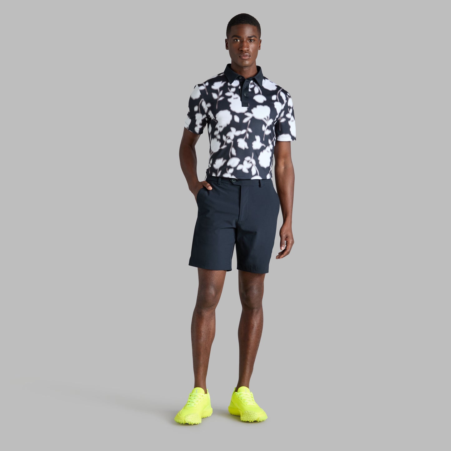 G/FORE BLUR FLORAL TECH JERSEY POLO