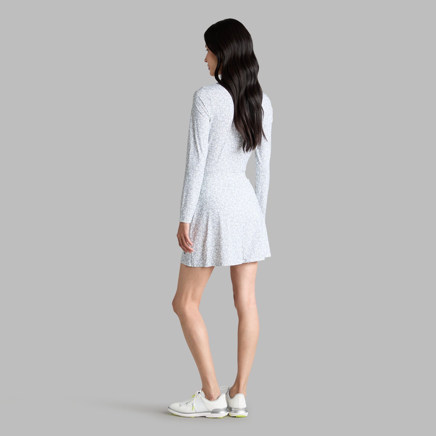 G/FORE DITSY FLORAL TECH JERSEY LONG SLEEVE POLO