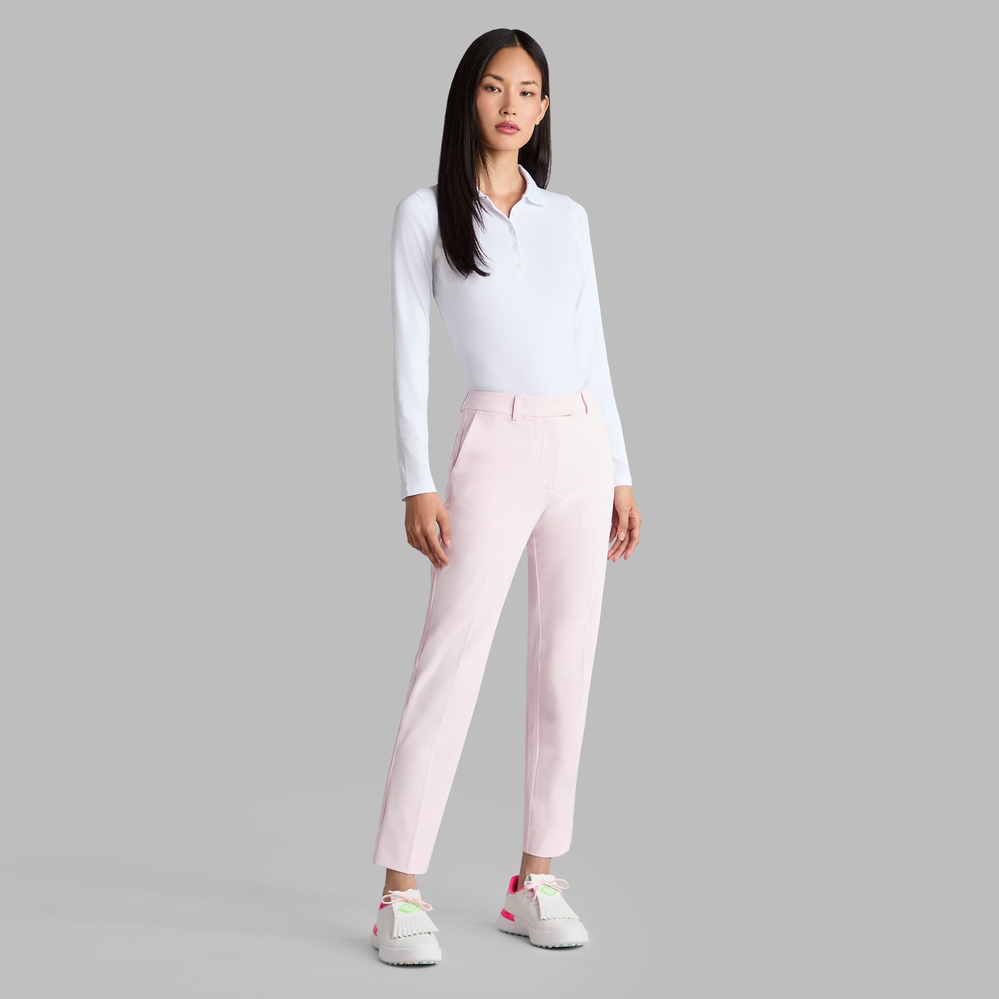 G/FORE RIBBED TECH NYLON LONG SLEEVE POLO