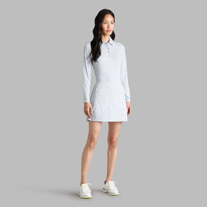 G/FORE DITSY FLORAL TECH JERSEY LONG SLEEVE POLO