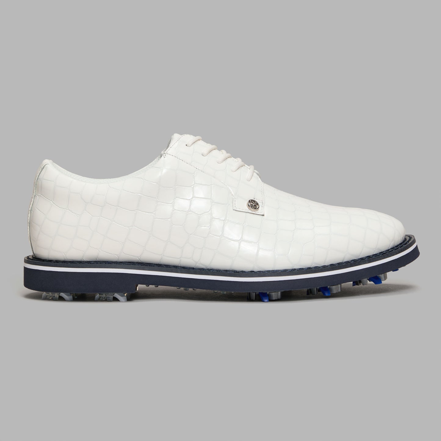 G/FORE LTD RELEASE GALLIVANTER G/LOCK CROC-EMBOSSED LEATHER DERBY GOLF SHOE