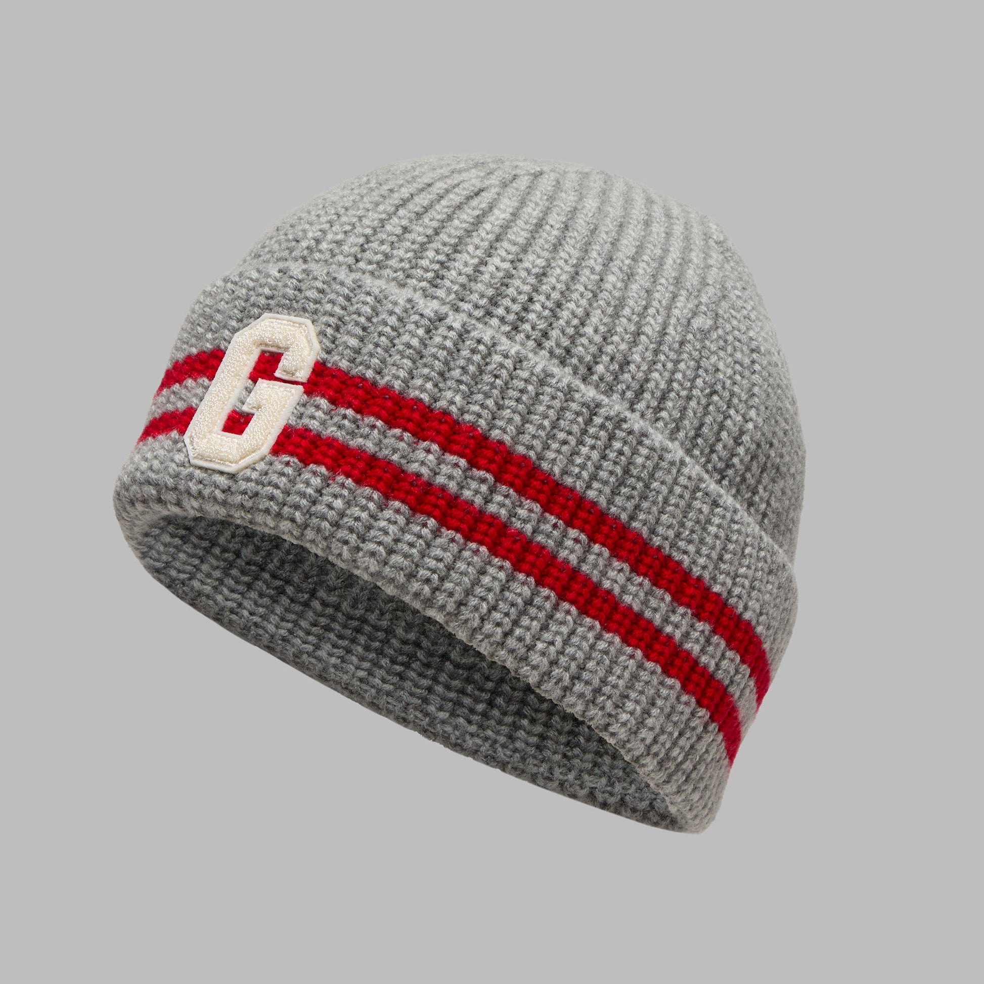 G/FORE STRIPED IT LETTER G WOOL CASHMERE BEANIE