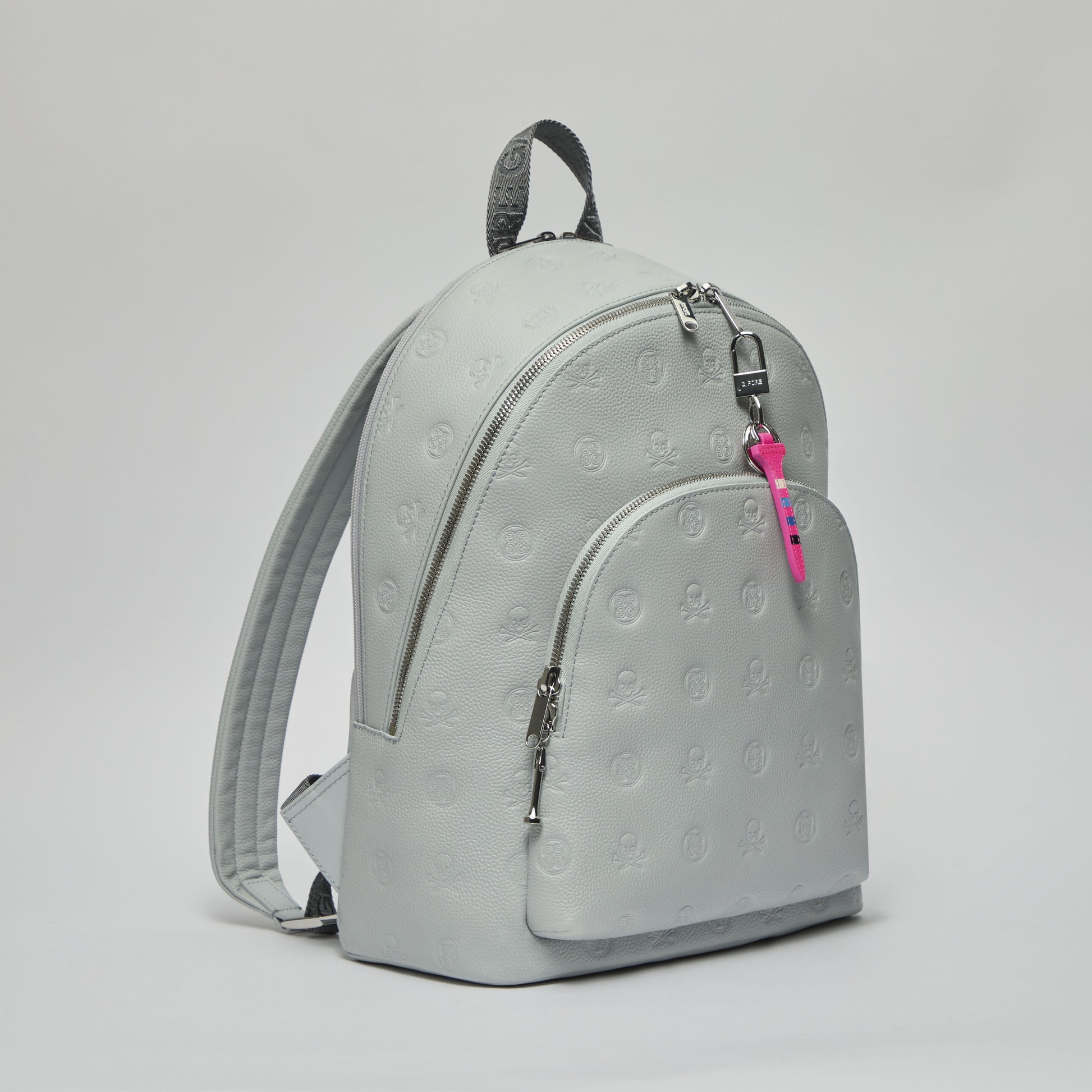 G/FORE EMBOSSED SKULL & TEES LEATHER BACKPACK