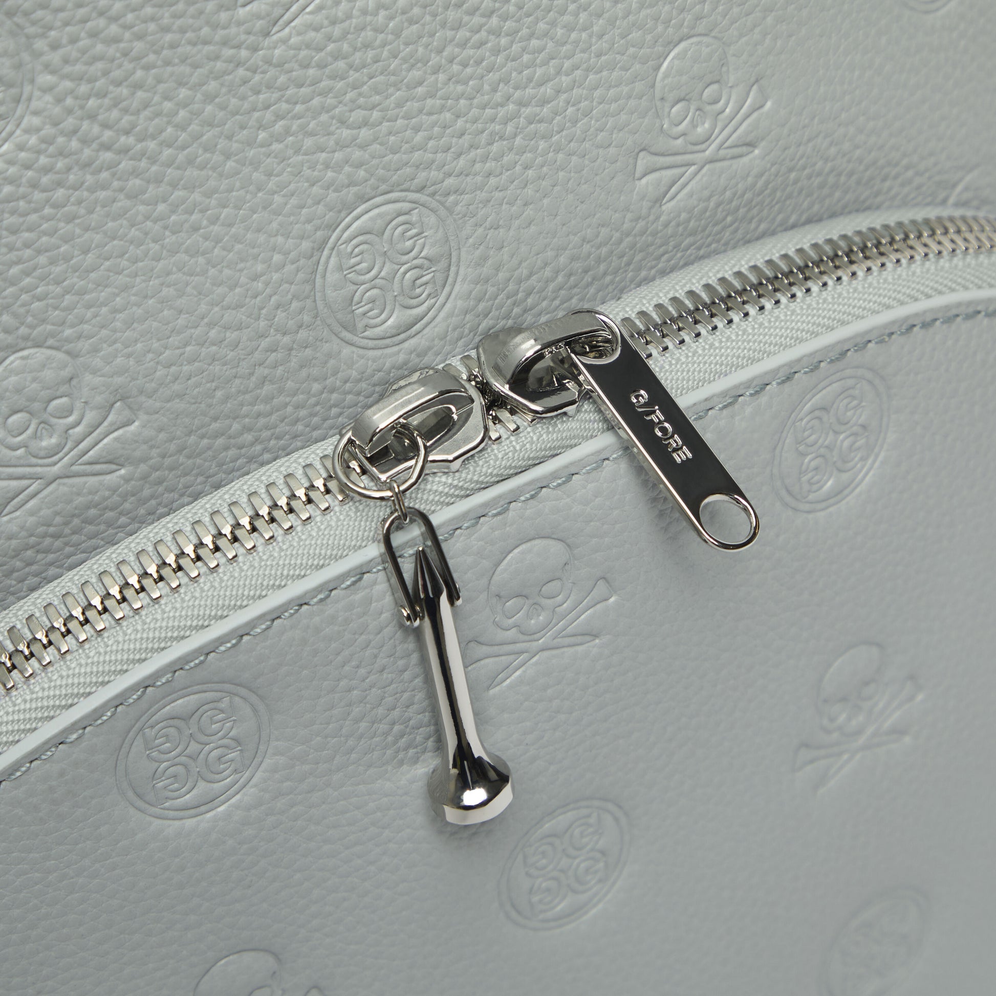 G/FORE EMBOSSED SKULL & TEES LEATHER BACKPACK