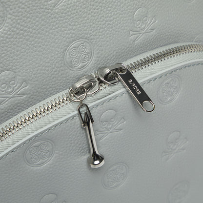 G/FORE EMBOSSED SKULL & TEES LEATHER BACKPACK
