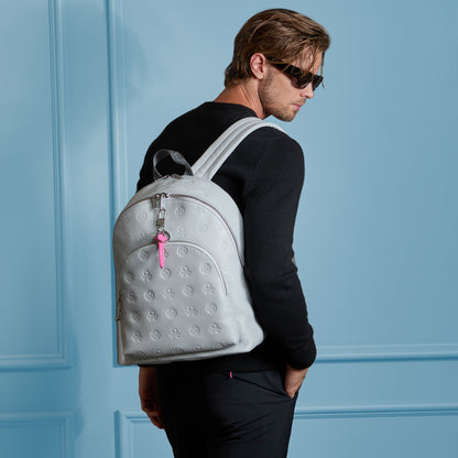 G/FORE EMBOSSED SKULL & TEES LEATHER BACKPACK