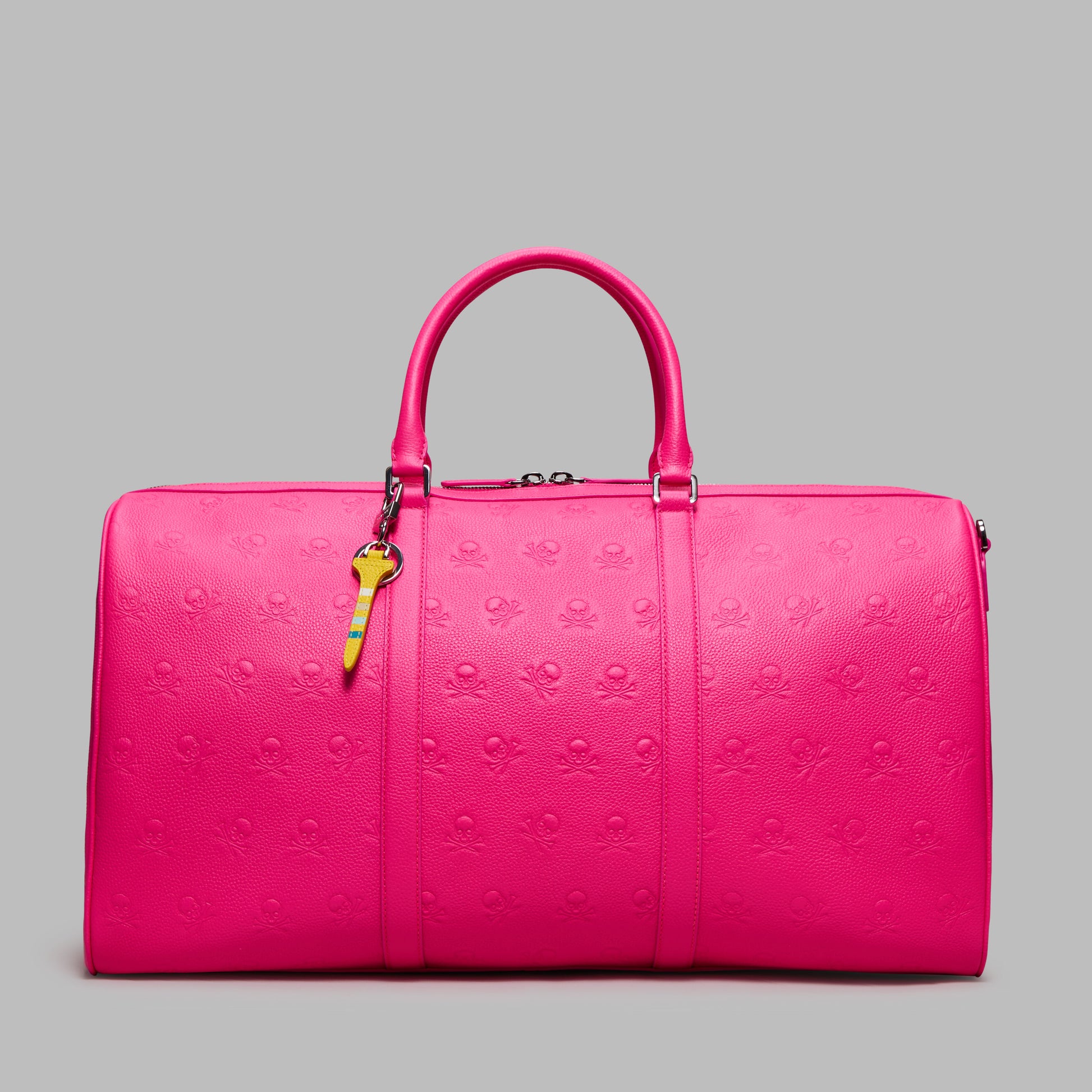 G/FORE EMBOSSED SKULL & TEES LEATHER WEEKENDER