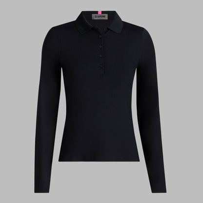 G/FORE RIBBED TECH NYLON LONG SLEEVE POLO