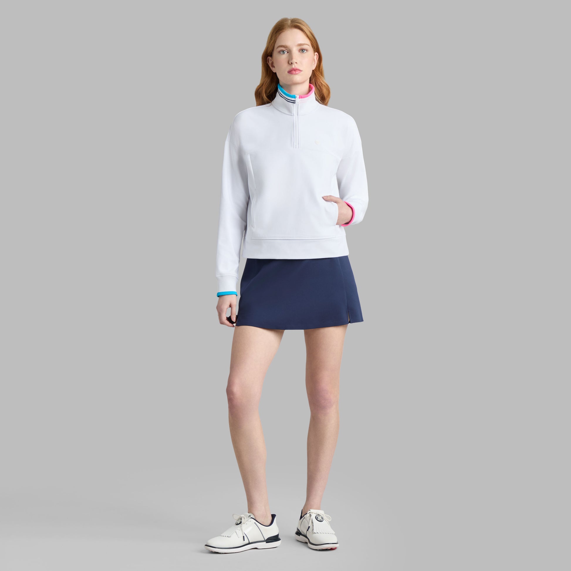 G/FORE BRUSHED BACK STRETCH PULLOVER